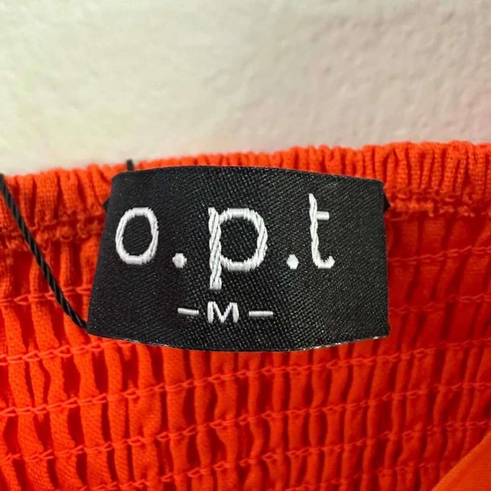 O.P.T. X ANTHROPOLOGIE Orange Square Neck Puff Sleeve Crop SIZE MEDIUM Brunch - Picture 5 of 5